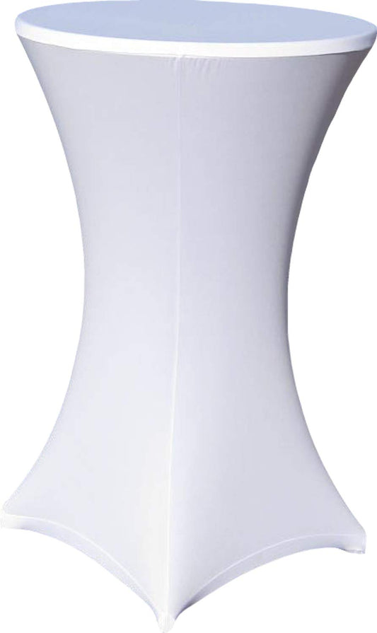 EXKLUSIV HEIMTEXTIL Stehtischhusse Stretch für Bistrotisch mit 4 Fußlaschen elastisch Ø 70-75x110-120 cm Weiß