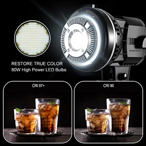GVM LED Videoleuchte mit Softbox, 80W Bowens Studiolicht mit Stativ, 5600K Tageslicht LED Fotografie