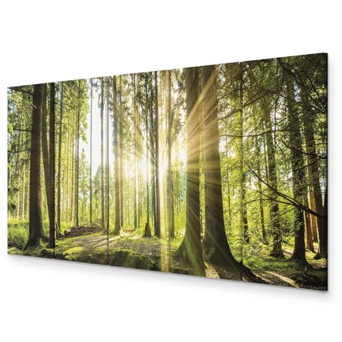 murando - Akustikbild Wald 225x90 cm 5 tlg Bilder Akustikschaum Schallschutz Akustikpaneele Wandpaneele Schalldämmung Wandbild Schallabsorber Akustikplatten Waldlandschaft Natur Baum c-C-0177-b-n