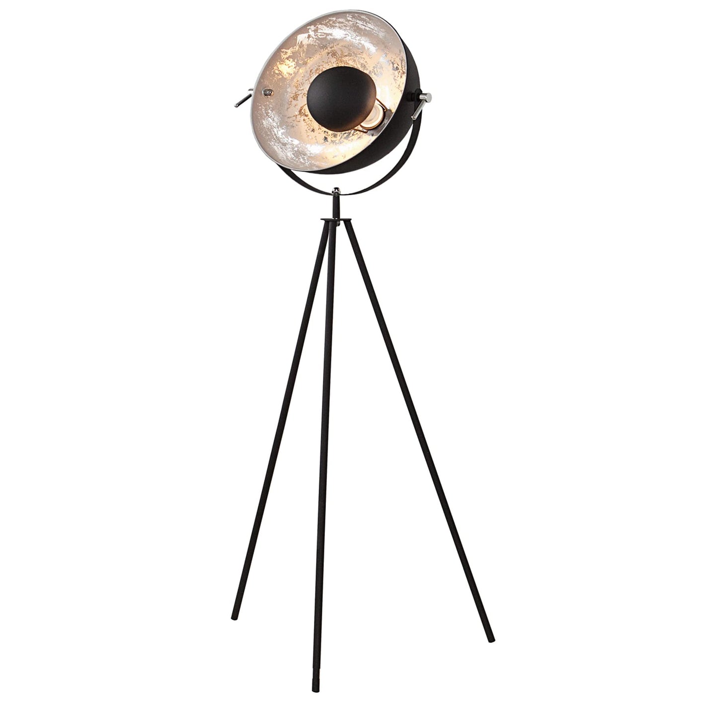 Moderne Design Stehlampe STUDIO schwarz Blattsilber Optik 145cm Stehleuchte Lampe