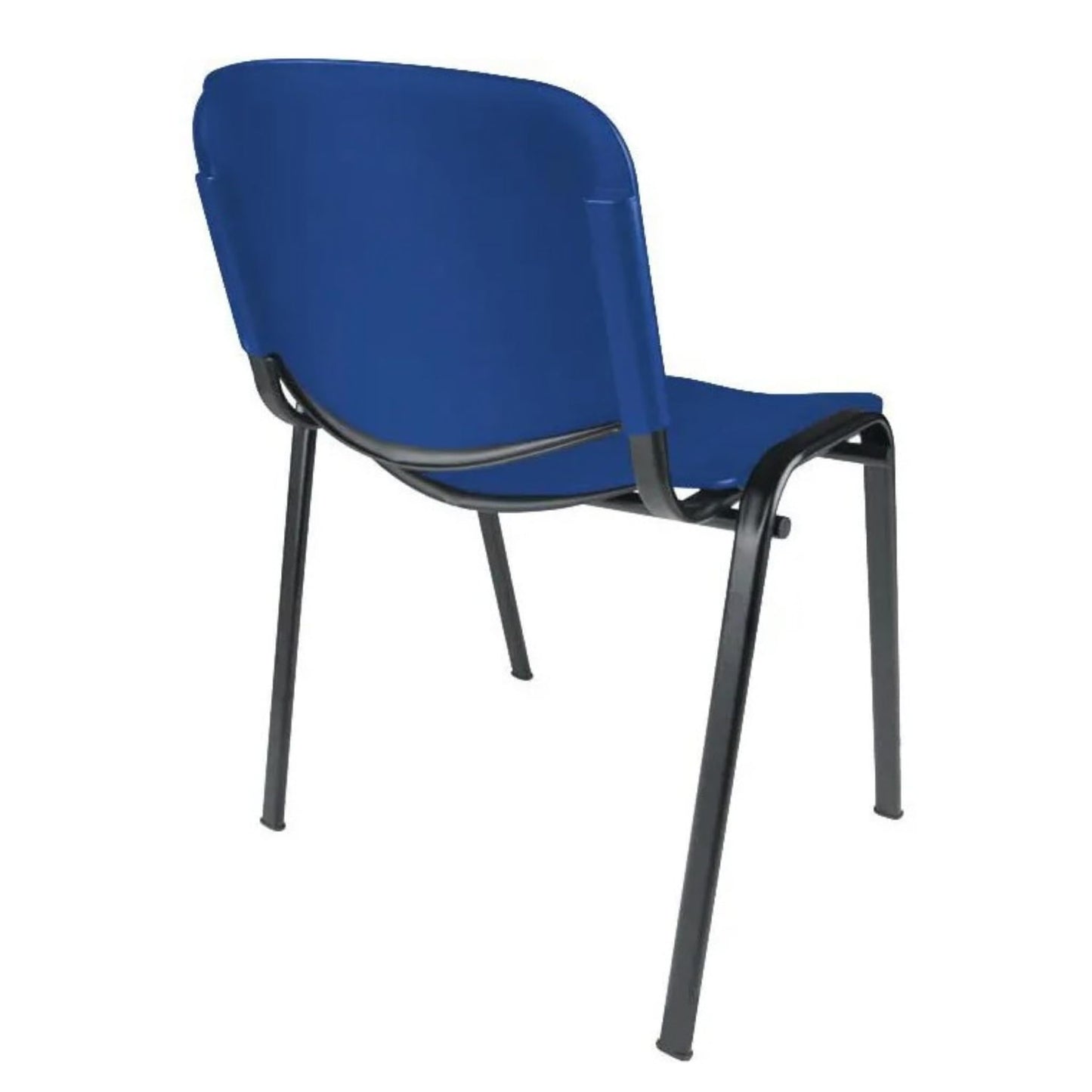 Topsit Büro & More 4er Set Besucherstühle, stapelbarer Konferenzstuhl, mit Sitz und Rückenlehne aus Kunststoff. (Blau)
