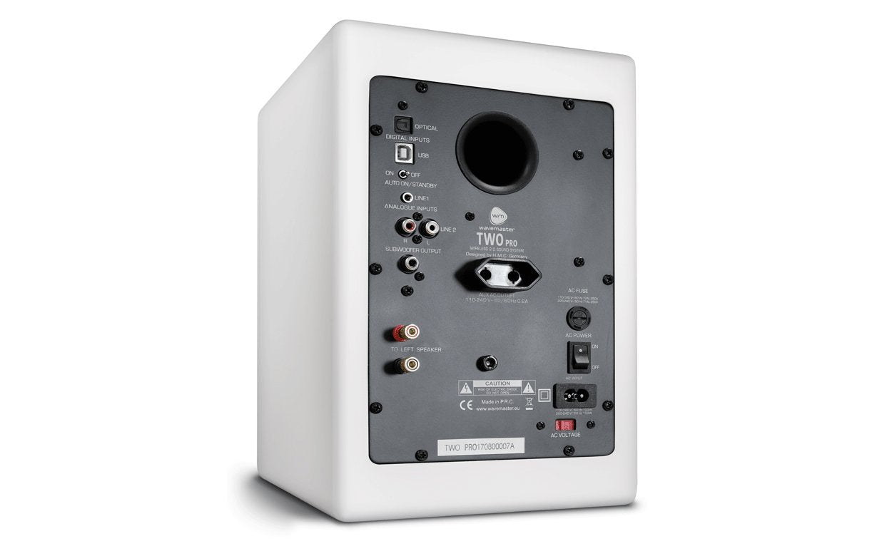wavemaster TWO PRO white – Regallautsprecher-System (110 Watt) mit Bluetooth-Streaming, digitalen Anschlüssen und IR-Fernbedienung Aktiv-Boxen Nutzung für TV/Tablet/Smartphone, mattweiß (66351)