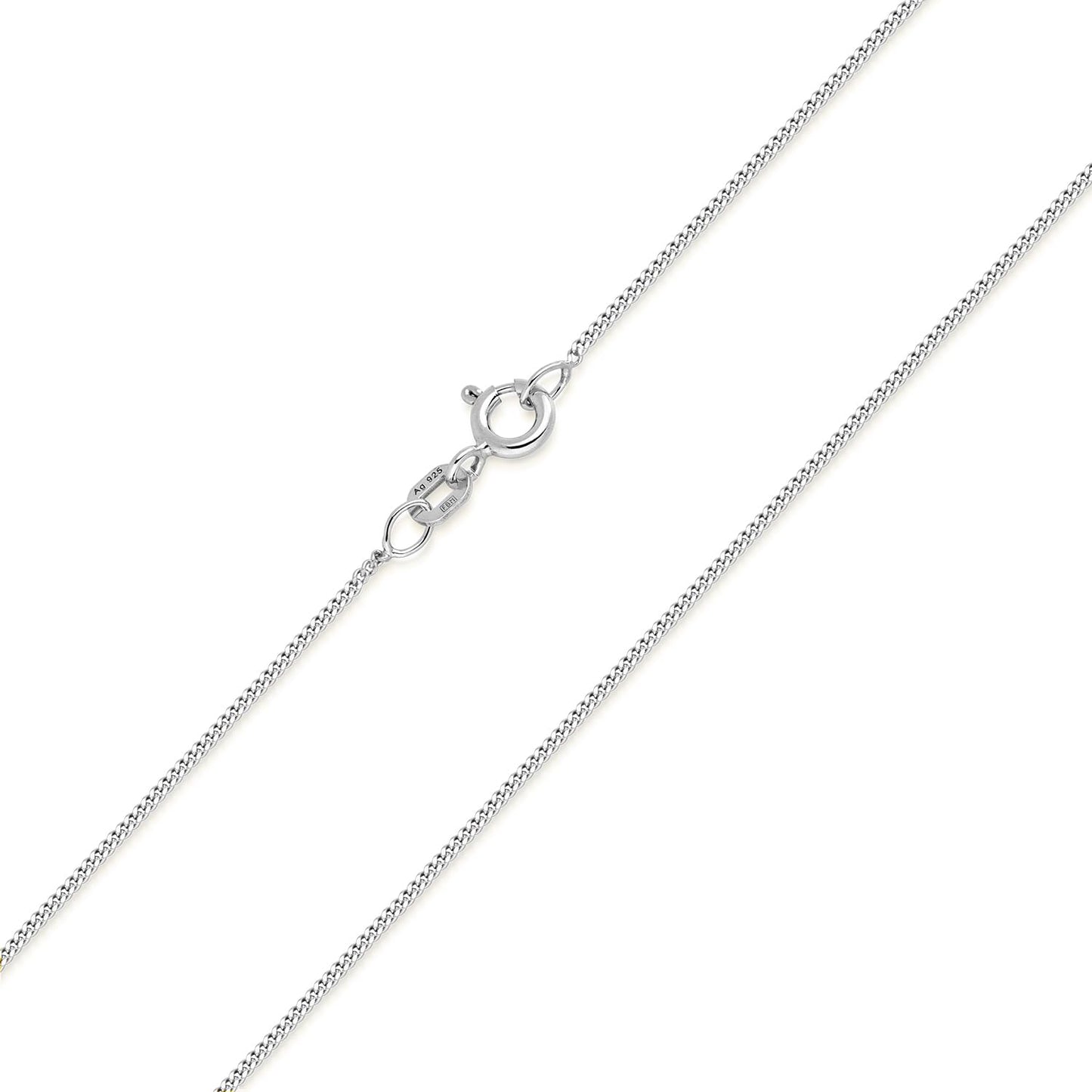 MATERIA Schmuck feine 925 Silber Panzerkette 1mm - Damen Halskette silber in 40-120 cm verfügbar #K32, Länge Halskette:45 cm