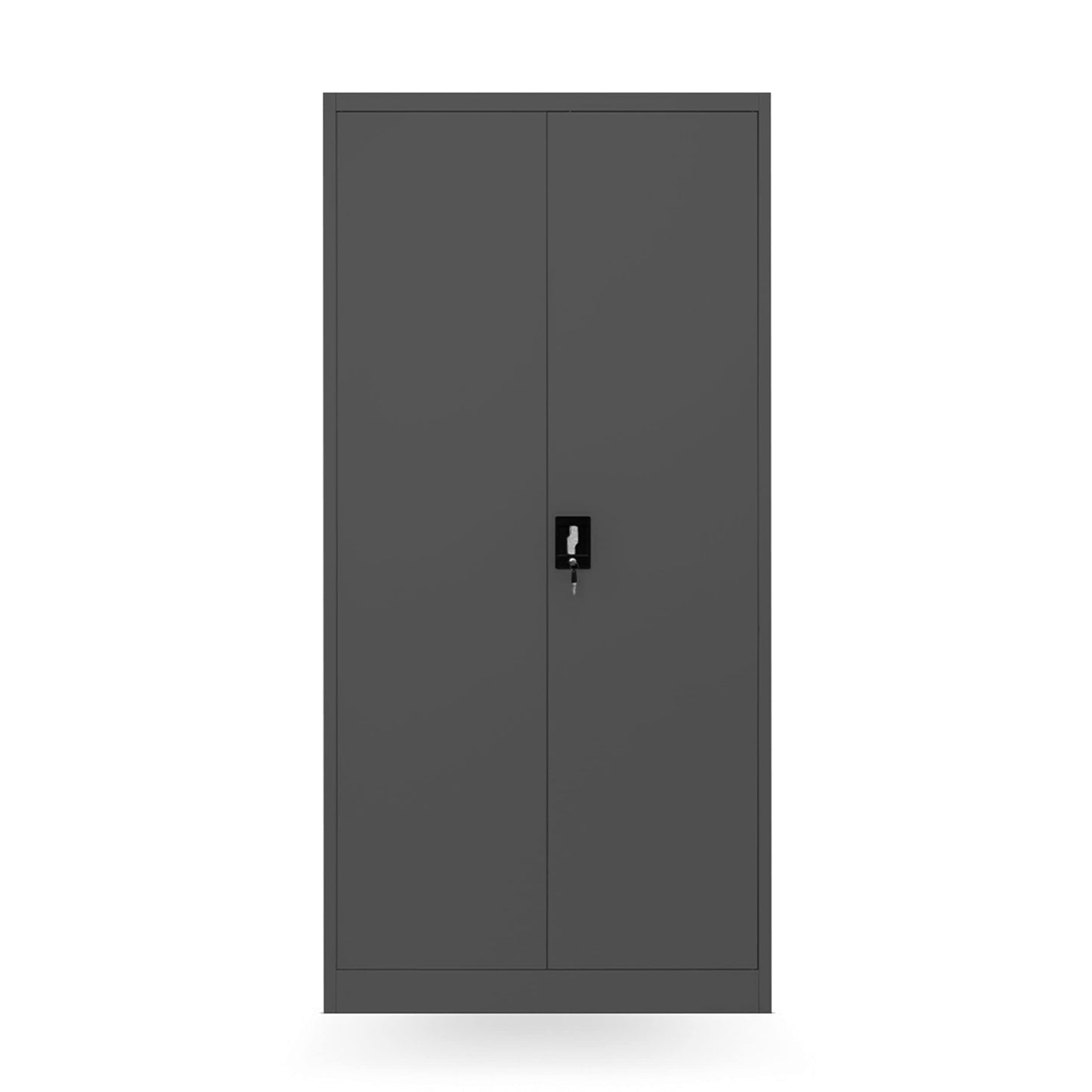 Domator Metallschrank 185 x 90 x 45 cm | Aktenschrank Abschließbar mit Kleiderstange, Pulverbeschichtung | Aufbewahrungsschrank Umkleideschrank Spind Kleiderstange | Anthrazit