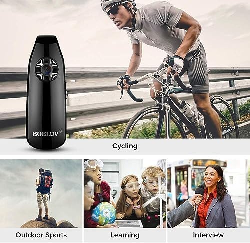 BOBLOV 007 Mini Kamera, 1080P Full HD Bodycam, Körperkamera, Camcorder Für Polizei/Motorrad/Fahrrad/Sport (007 mit 32GB TF Karte)