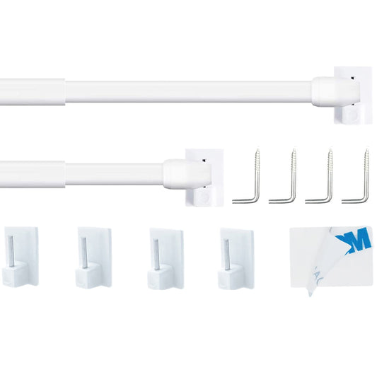 2 Stücks Gardinenstange Ausziehbar, Genster Gardinenstange, Ausziehbare gardinenstange, für Store,Schrank,Fenster, Küche, DIY-Projekte(40-70CM,Weiß)