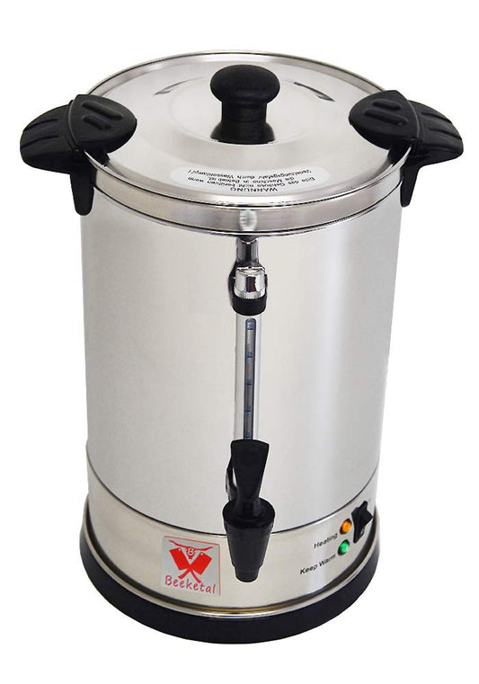 Beeketal 'BGK6' Gastro Rundfilter Kaffeemaschine 6 Liter, Edelstahl Filterkaffeemaschine doppelwandig mit 2 Heizsystemen (Brühen/Warmhalten), Füllstandsanzeiger und rosftreiem Permanent-Filter