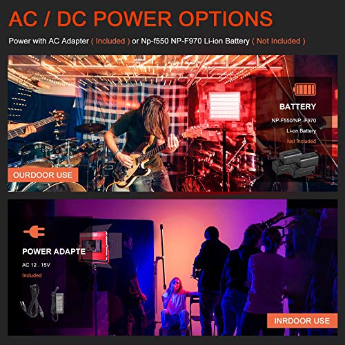 GVM 1200D RGB LED Videoleuchte mit Softbox, APP-Steuerung 3200K–5600K LED Videobeleuchtung, 360° Vol
