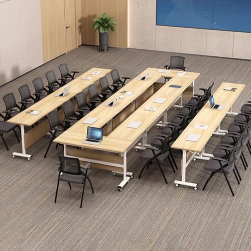 Tragbarer, faltbarer Konferenz-Trainingstisch mit Rollen, zusammenklappbar und rollbar, Seminar-Tische für Besprechungszimmer, für Business (120 x 60 cm), 4 Stück