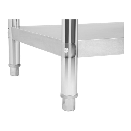 Royal Catering RCAT-100/70-N Höhenverstellbarer Edelstahlarbeitstisch, 100x70x85 cm, mit Aufkantung, Stabiler Küchentisch für Innen und Outdoor