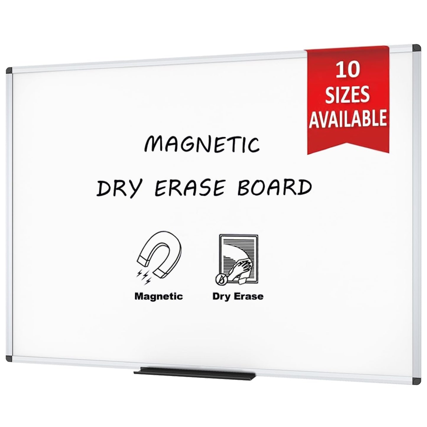 VIZ-PRO Magnetisches Whiteboard Silberner Aluminiumrahmen, 150 x 120 cm