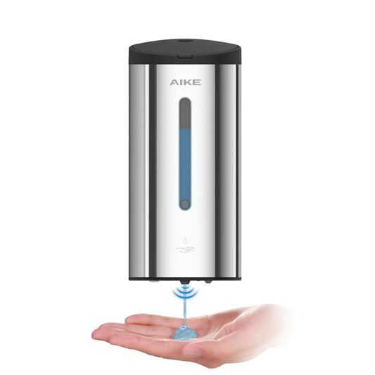 AIKE AK1205 Seifenspender Automatisch Wandbefestigung, 800ml Kommerzieller Automatischer Flüssigseifenspender Wandmontage, 5 Gänge einstellbar