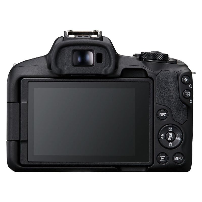 Canon EOS R50 Systemkamera + RF-S 18-150mm is STM Objektiv - Spiegellose Kamera (Digitalkamera mit Autofokus + Motiverkennung für Augen Tiere Fahrzeuge, 4k Videokamera, 15 Bilder pro Sekunde) schwarz