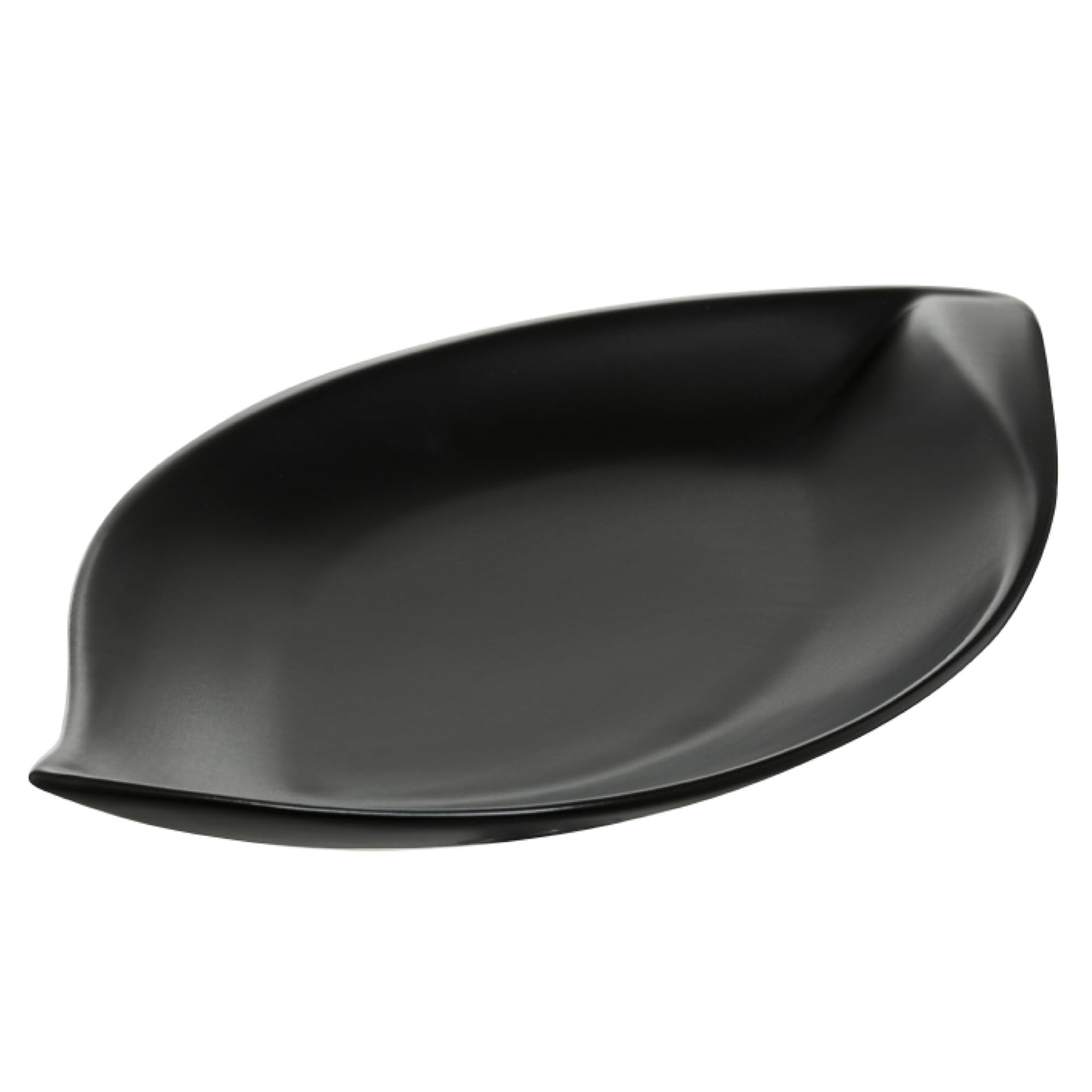 AMBITION Servierplatte groß schwarz 31,5 x 18,5 cm Salsa Boot Servierteller aus Porzellan oval 1 Einheit