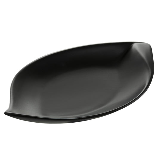 AMBITION Servierplatte groß schwarz 31,5 x 18,5 cm Salsa Boot Servierteller aus Porzellan oval 1 Einheit