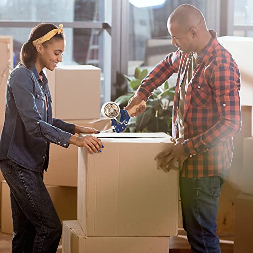 Amazon Basics Transport- und Packband, 4,77 cm Breite x 99,6 m, Transparent, 6 Stück, Durchsichtig,Weiß