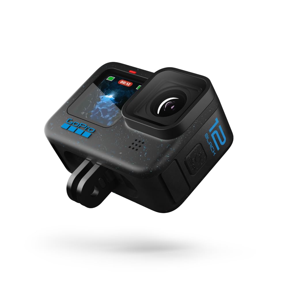 GoPro HERO12 Black – wasserdichte Action-Kamera mit 5,3K60 Ultra HD-Video, 27 MP Fotos, HDR, 1/1,9-Zoll-Bildsensor, Live-Streaming, Webcam, Stabilisierung