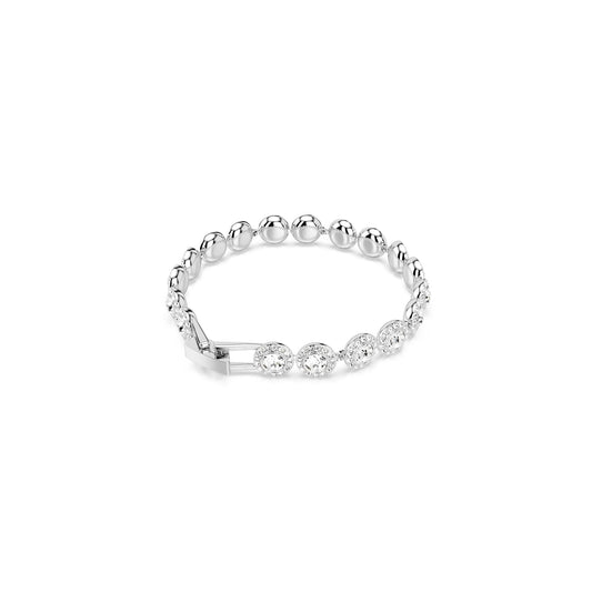 Swarovski Una Armband, Rundschliff, Weiß, Rhodiniert