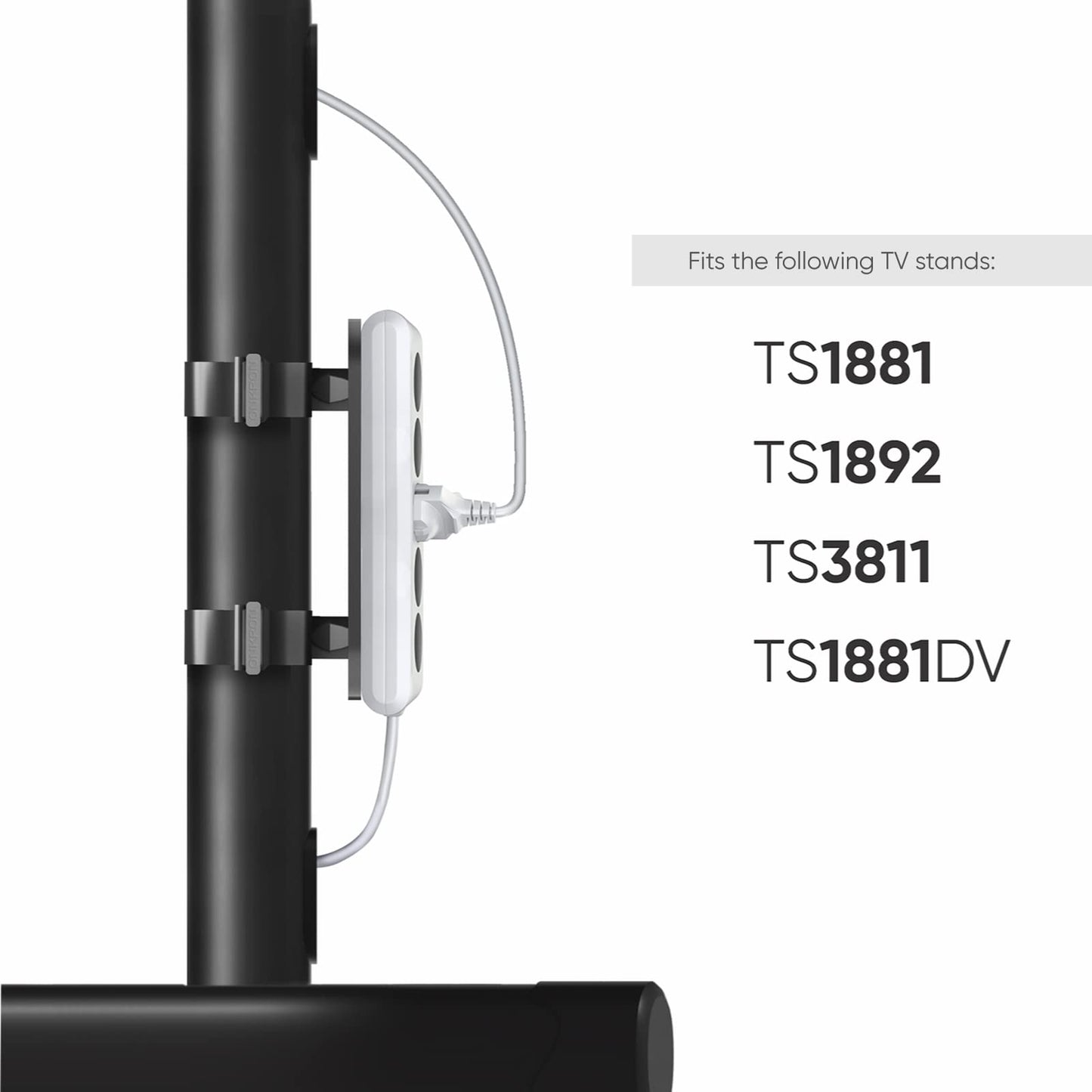 ONKRON TV Ständer TV Standfuss TV Rollwagen Verlängerungs-Netzfilterhalter Halterung für TS1881 ⌀50 mm APS1881 Schwarz