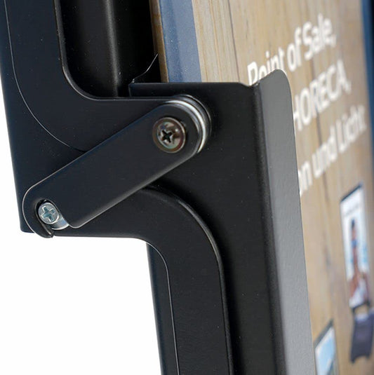 DISPLAY SALES | Faltprospektständer BLACK | 5 x DIN A4, schwarzer Stahlblech Bodenprospektständer Hochformat Faltprospektständer (Schwarz, A4) | inkl. Tragetasche