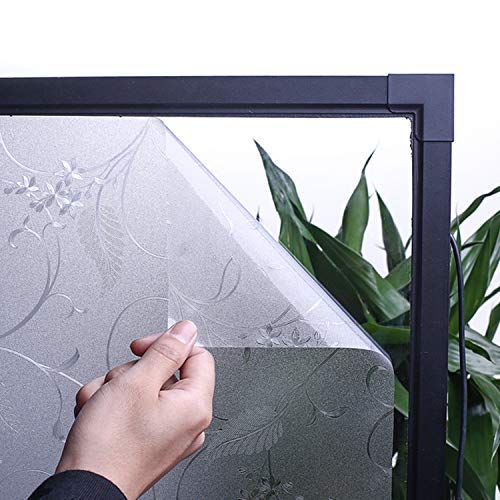 Niviy Privacy Window Film Frosted Window Glass Film No Glue Door Window Covering for Office and Home Decoration,17.7 inches by 118inches
