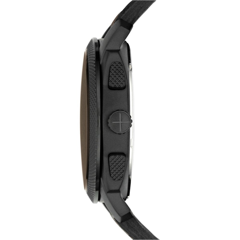 Fossil Machine uhr für Herren, Chronographenwerk mit Edelstahl- oder Lederarmband, Schwarz und Braun, 42MM