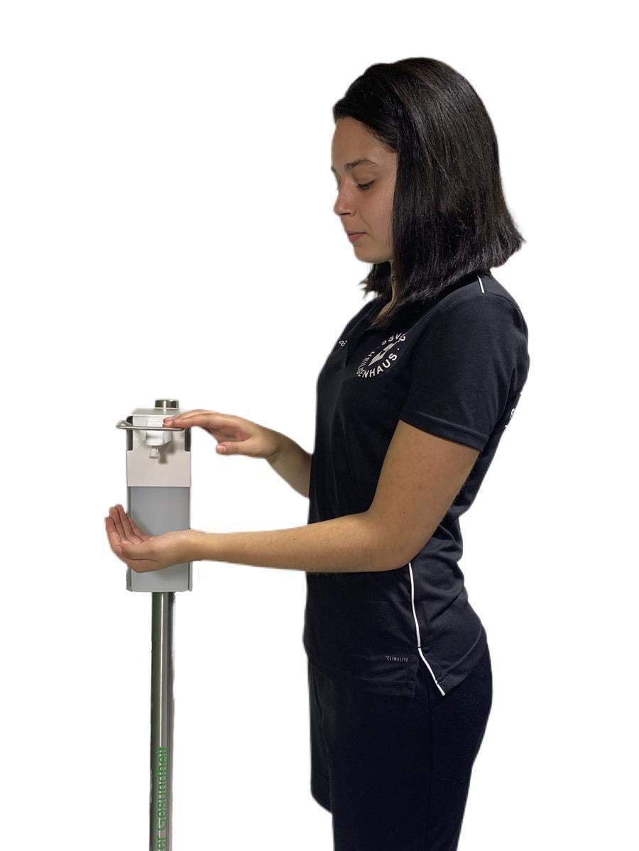 Mobile Hygienestation HS-100 für z.B Desinfektionsmittel oder Handpflegeprodukte | 500ml Behälter | Sockel Anthrazit