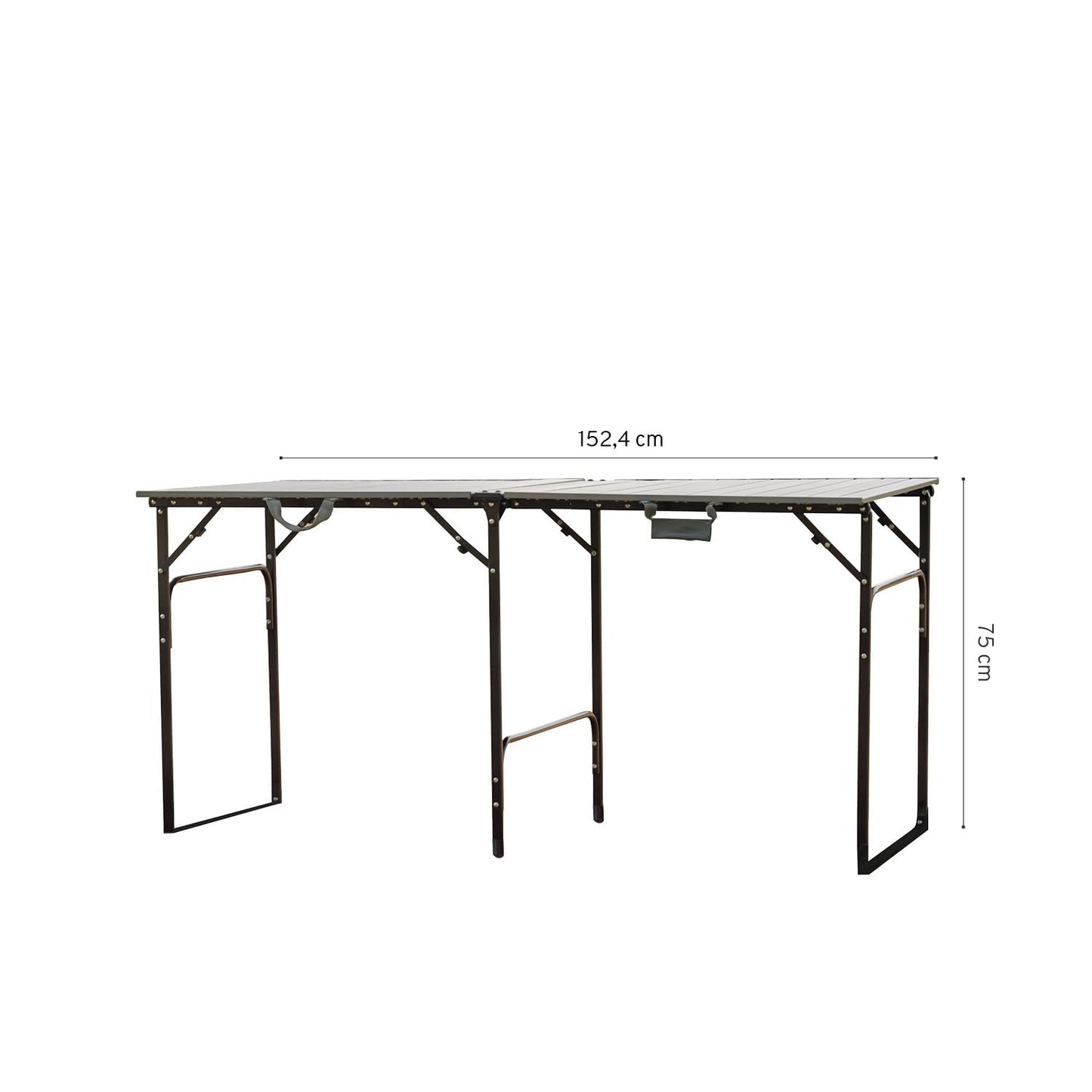 CAMPWERK Alu Camping Tisch, Campingtisch XL, Klapptisch, Gartentisch, Camping Möbel, Faltbar & Tragbar, Leichtes Aluminiumgestell, Ausklappbar, Für 2-6 Personen, 150 x 76 cm