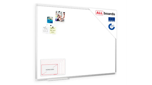 ALLboards Magnetisches Whiteboard 120x80cm Magnettafel mit Aluminiumrahmen und Stifteablage, Weiß Magnetisch Tafel, Trocken Abwischbar, Wiederbeschreibbar Weißtafel