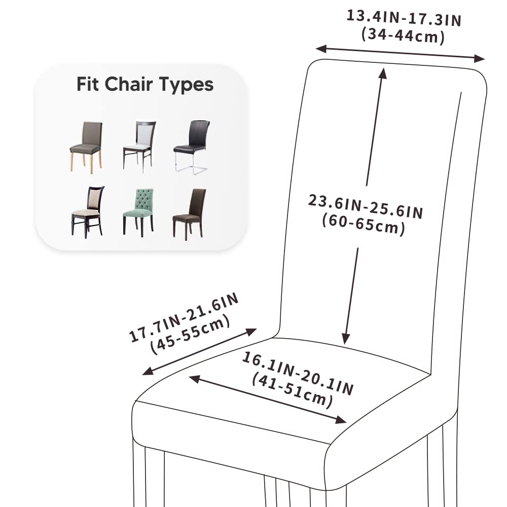 Stuhlhussen 4er Set Universal Stretch Stuhlhussen Moderne Jacquard Husse Abnehmbare Stuhlbezug Abdeckung Esszimmer überzug Bi-Elastic Spannbezug,für Bankett Deko und Hochzeit Partys (Creme, 4 er Set)