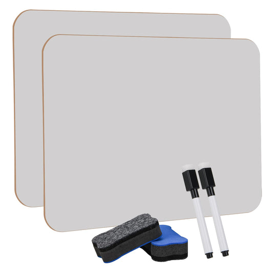 Hisredsun 2 Stück Small Dry Erase White Board, 21 x 29.7 cm Doppelseitiges Mini Whiteboard mit 2 Stiften und 2 Radiergummis, Langlebige tragbare Whiteboards für Klassenzimmer, Zuhause und Büro