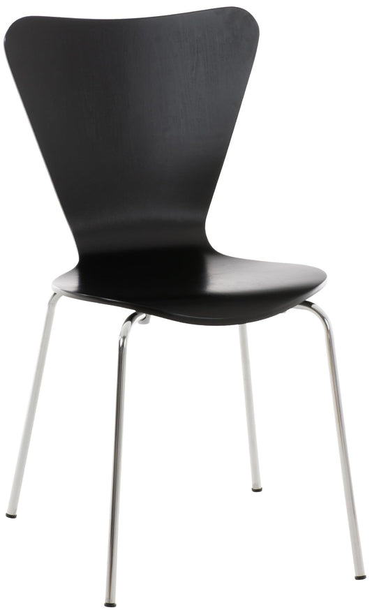 CLP Stapelstuhl Calisto I Konferenzstuhl Mit Holzsitz Und Stabilem Metallgestell, Farbe:schwarz