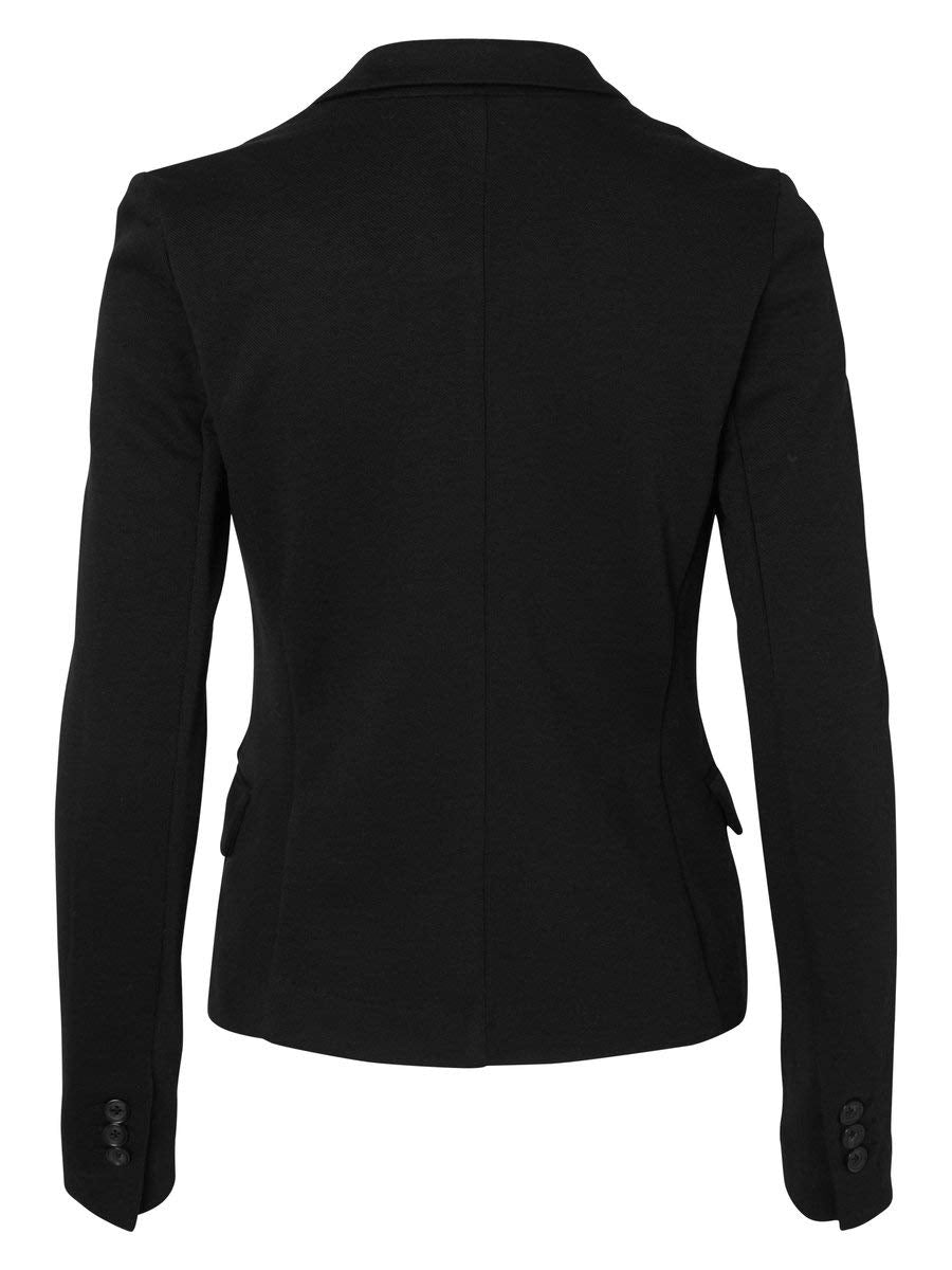 VERO MODA Blazer Eleganter Basic Langarm Cardigan Business Jacke Mantel Shacket VMJULIA, Farben:Schwarz,Größe Damen:36 / S