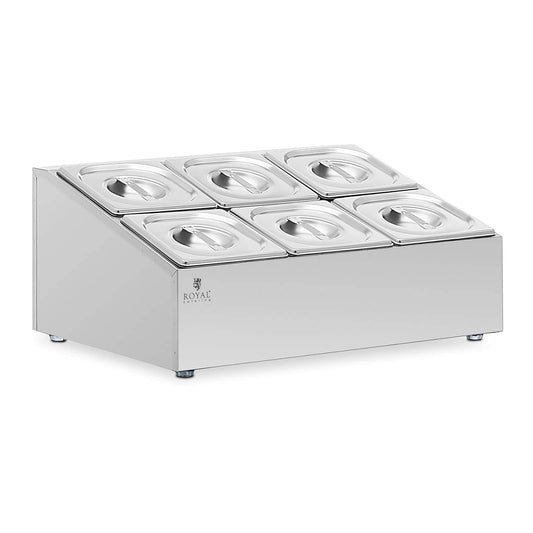 Royal Catering RCPN-06 GN Aufsatzbord 2 x 3 GN 1/6 11,4 l GN-Behälter-Ständer GN-Ständer Ständer für GN-Behälter
