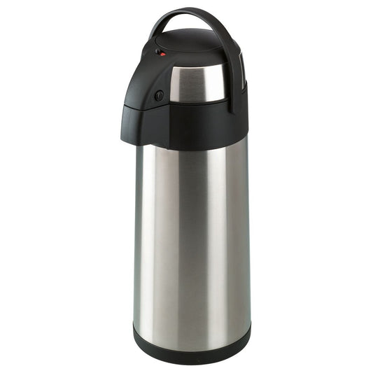 axentia Airpot in Silber, Pumpkanne aus rostfreiem Edelstahl, Volumen: ca. 5 L, 19 x 19 x 45 cm