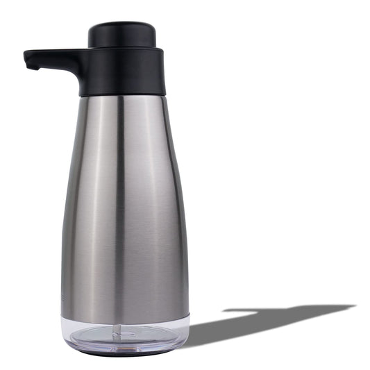 AIKE AK1062 Seifenspender Edelstahl, 470 ml Flüssigseifenspender, Geschirrspülseifenspender für die Küche Silber