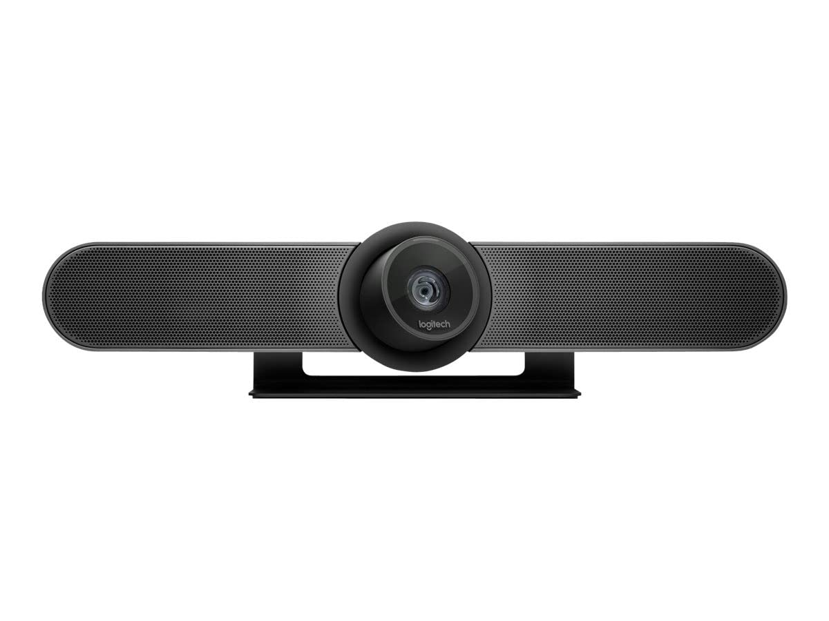 Logitech MEETUP Videokonferenz-Webcam, Ultra-HD 4K, 120° Blickfeld, Motorisierte Neigung, Integrierte Lautsprecher, Full Duplex & Advanced Beamforming Mikrofone, Für kleinere Meetingräume - Schwarz