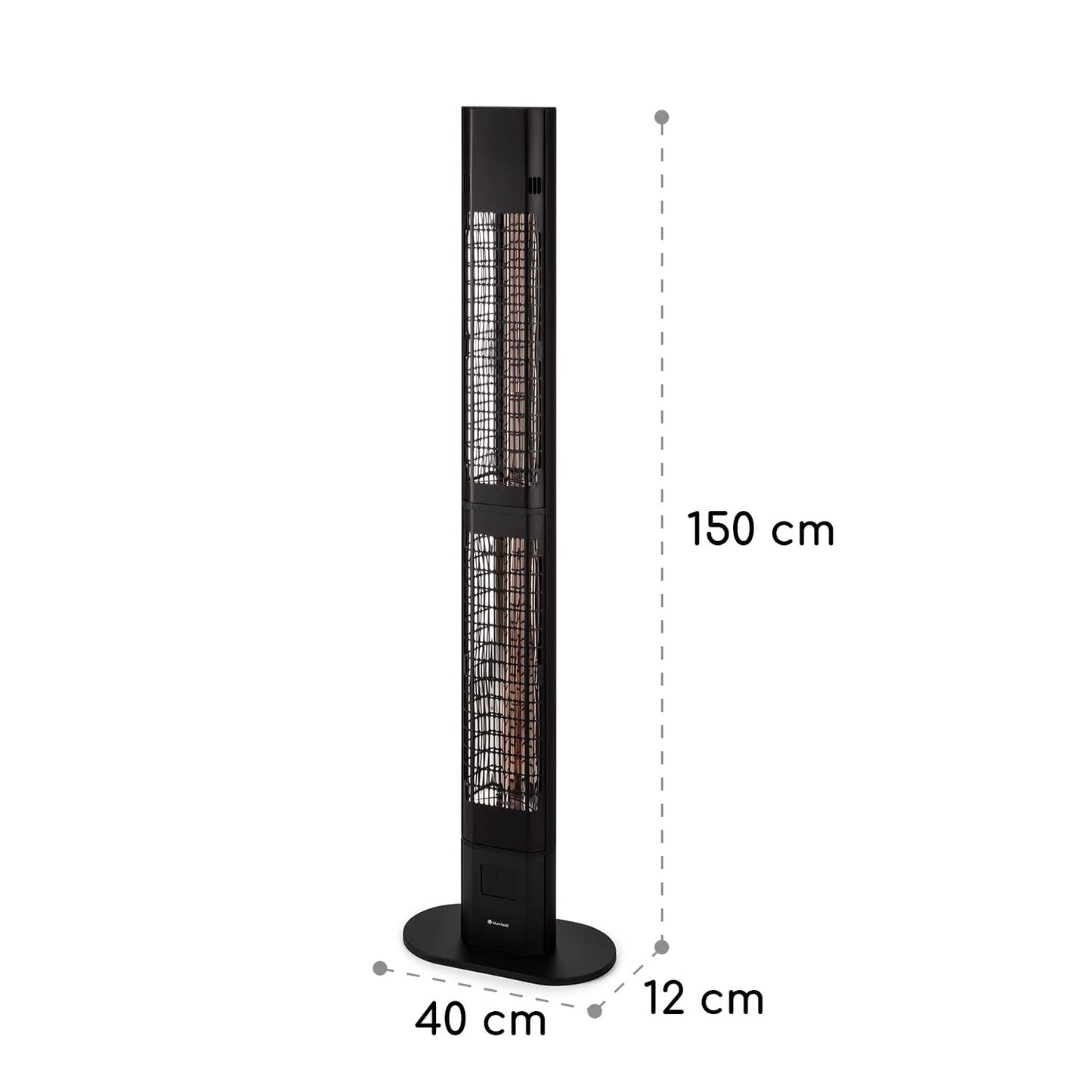 blumfeldt Heat Guru, Infrarot Heizstrahler Terrasse, Infrarotheizung, IP54 Outdoor, Standgerät mit Fernbedienung, Infrarotstrahler 3000W