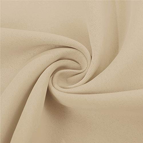 PONY DANCE 2er Set Outdoorvorhänge mit Ösen Terrasse Vorhänge Sonnenschutz & Sichtschutz Outdoor Vorhang Wetterfest Outdoor Gardinen für Pavillon/Balkon, H 213 x B 132 cm, Biscotti Beige