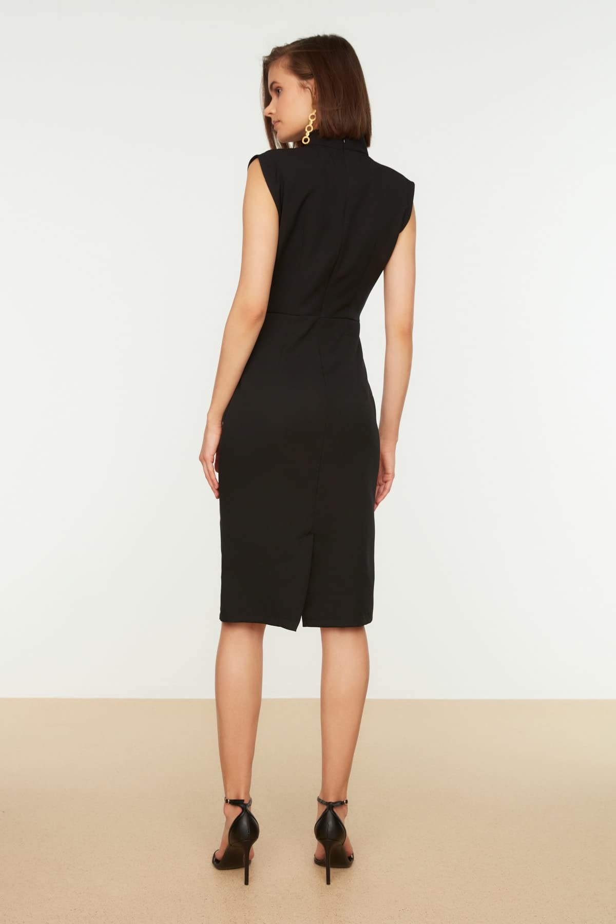 TRENDYOL Damen Black Steile Collar Business Casual Dress, Schwarz, 38 EU
