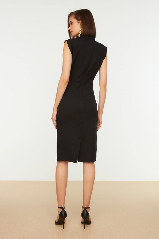 TRENDYOL Damen Black Steile Collar Business Casual Dress, Schwarz, 38 EU
