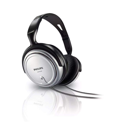 Philips Audio SHP2500/10 HiFi TV Kopfhörer (Exzellenter Sound, Geräuschisolation, idealer Sitz, Lautstärkeregler, Extralanges 6 m Kabel) silber/schwarz, Vorband verstellbar