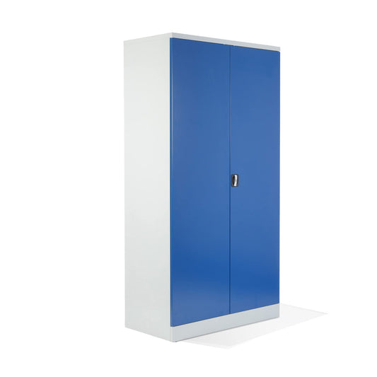 Schrank & Stuhl XXL Werkzeugschrank, 4 höhenverstellbare Fachböden, 195 x 92 x 60 cm, Grau/Blau
Der Schrank & Stuhl XXL Werkzeugschrank ist die ideale Lösung für die sichere und organisierte Aufbewahrung von Werkzeugen, Geräten und Materialien in Werkstatt, Garage, Büro oder Lager. Mit vier höhenverstellbaren Fachböden, die jeweils bis zu 85 kg tragen, bietet er großzügigen Stauraum für schwere Gegenstände. Die robuste Stahlkonstruktion mit elektrostatischer Pulverbeschichtung schützt zuverlässig vor Kratze