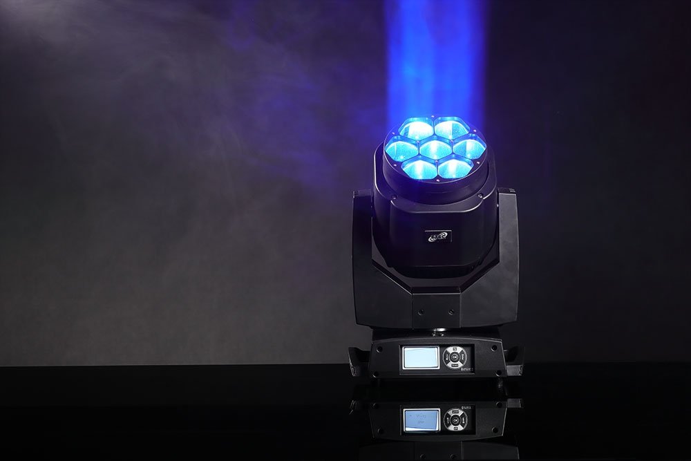 ETEC Professional LED Mini Eye 7 Moving Head 7x15 Watt mit Zoomfunktion Rotation Beam Veranstaltung Bühnenbeleuchtung Licht Party Disco Show DJ Effekt
