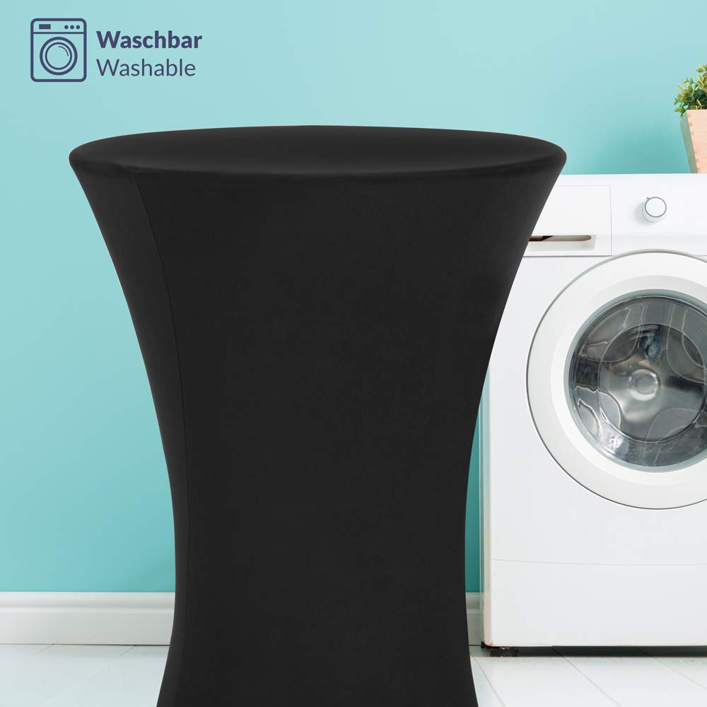 Deuba® Stehtisch Hussen 60-65cm Schwarz Rund Verstärkter Fußbereich Waschbar Ø 60-65/70-75/80-85 cm Viele Farben Stehtischhusse Stretch Überzug Party
