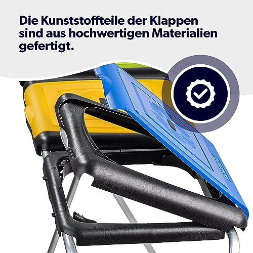 KADAX Ständer für Mülltrennung, stabiler Müllsackhalter mit Kunststoffdeckel, Müllsackständer, Abfallbehälter, Müllbeutelhalter, Müllständer (Dreifach)