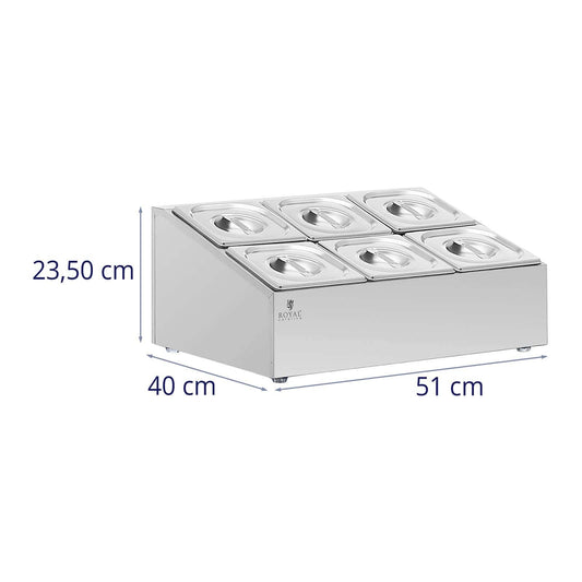 Royal Catering RCPN-06 GN Aufsatzbord 2 x 3 GN 1/6 11,4 l GN-Behälter-Ständer GN-Ständer Ständer für GN-Behälter