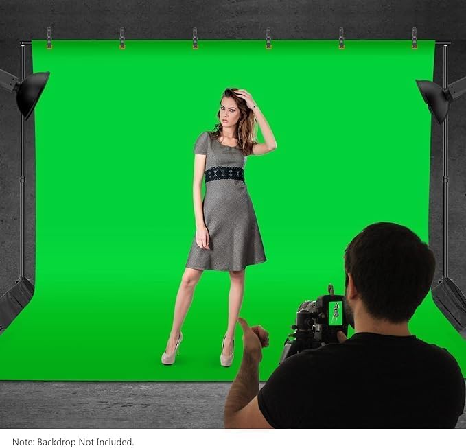 NEEWER Fotostudio Hintergrund Stützsysteme, 3m breit 2m hoch, Verstellbarer Hintergrundständer mit 4 Querstangen, 6 Hintergrundklemmen, 2 Sandsäcken, Tragetasche für Porträtstudio Fotografie