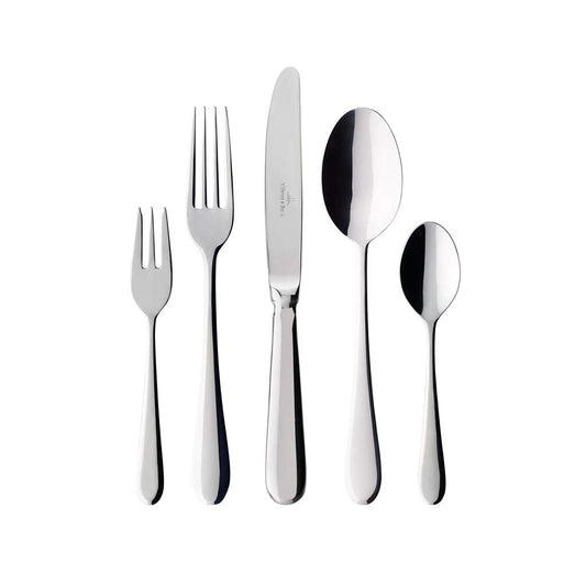 Villeroy & Boch – Oscar Besteckset 30 tlg. Silber/Platin, Spülmaschinenfest, Rostfrei, Besteck Set 30 teilig, Essbesteck, Gabel, Messer, Löffel, Essbesteck Set, Edelstahl