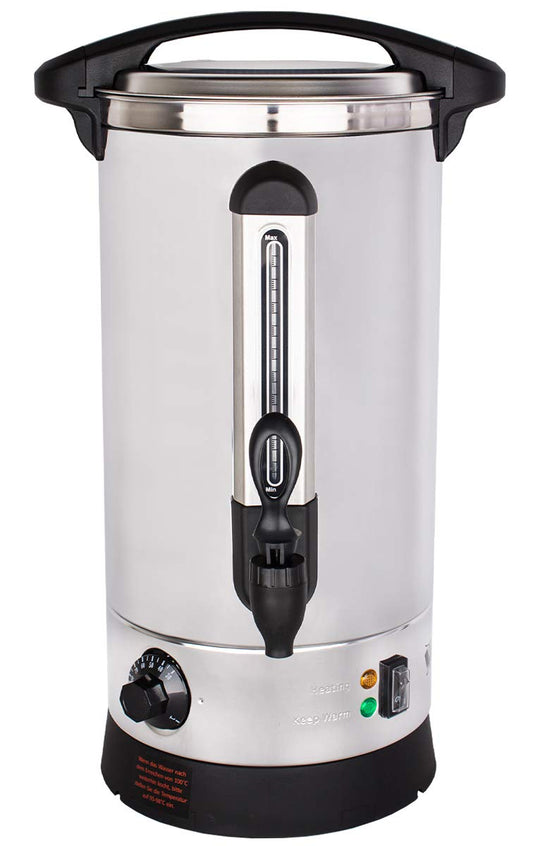 Beeketal BGWK10 Edelstahl Glühweinkocher, 10L, mit Thermostat und Anti-Tropf-Zapfhahn für Gastro.